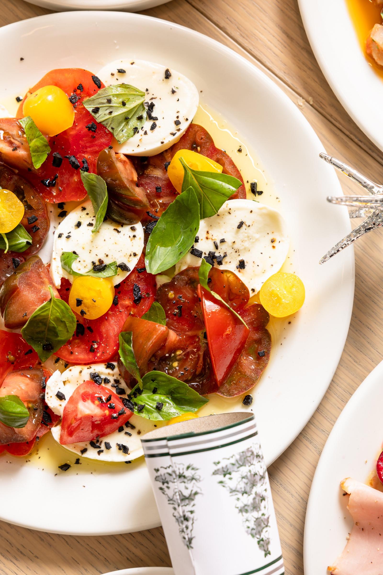 Heirloom tomatoes, buffalo mozzarella and basil